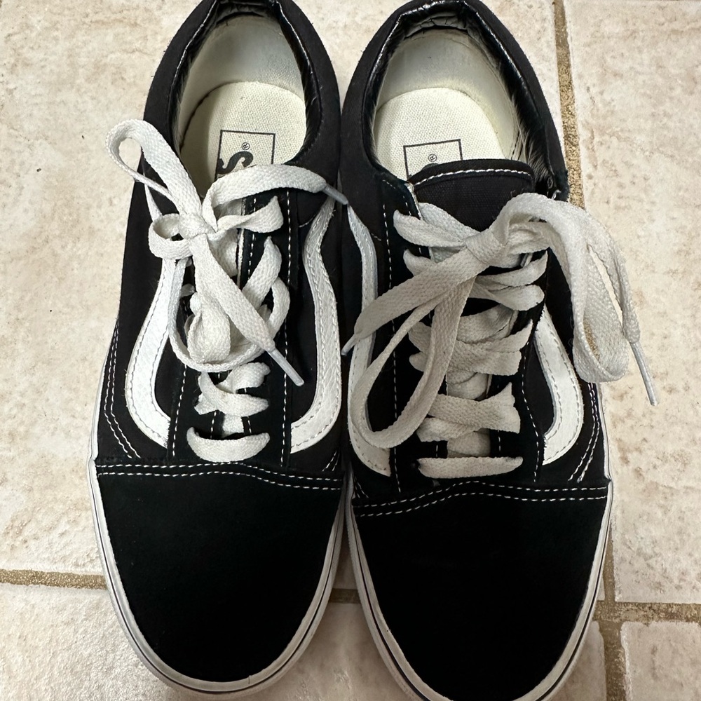 Vans Women Classic Black and White Sneakers